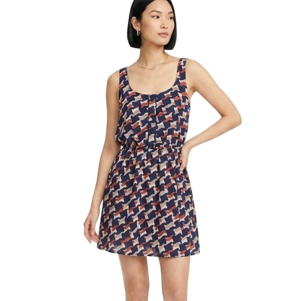 Trixxi Sleeveless A-Line Mini Dress Abstract Lightweight Summer Vacation Medium
